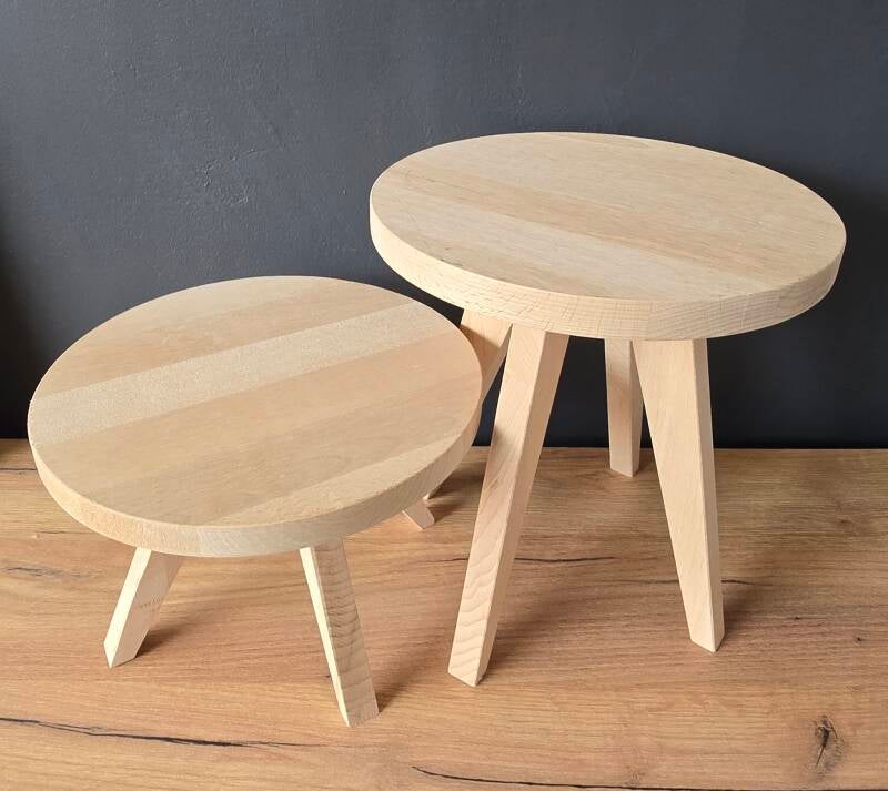 Fondo Tafel Naturel – Houten Decoratief Bijzettafeltje (Maat S & M)