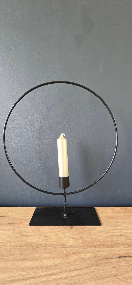 Metalen Ring Kandelaar – Elegante Minimalistische Kaarsenhouder Ø2,2 cm