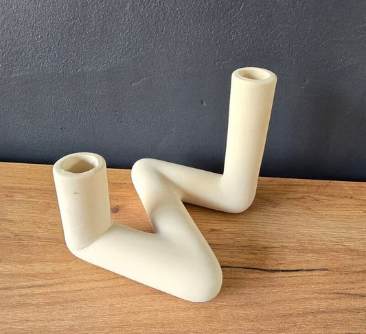 Kandelaar VALAKISH Beige – EGLO Living Sculpturale Keramieken Kaarsenhouder