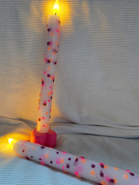 LED dinerkaars Confetti – roze & oranje