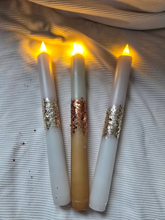 LED dinerkaars – Crème glitter crème