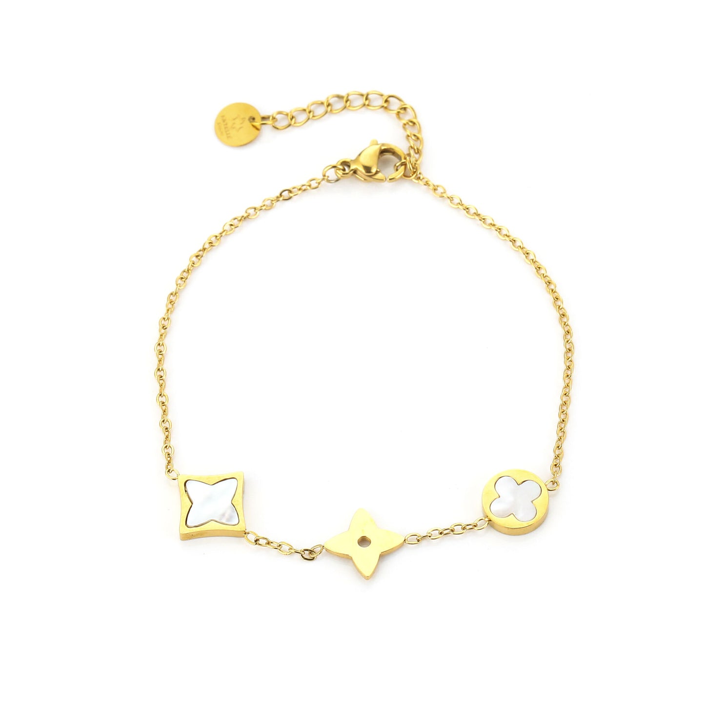 Klaverbedel armband – Parelmoer