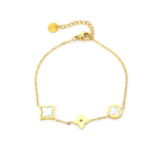Gold Clover Charm Bracelet – Sunset Fashion