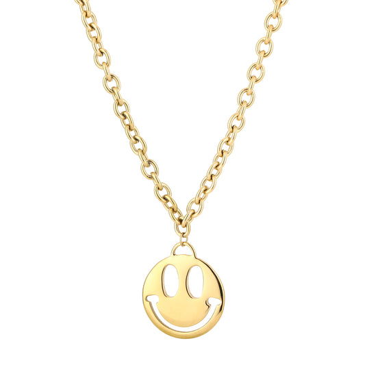 Smiley Statement Necklace – Sunset Fashion (Gold)