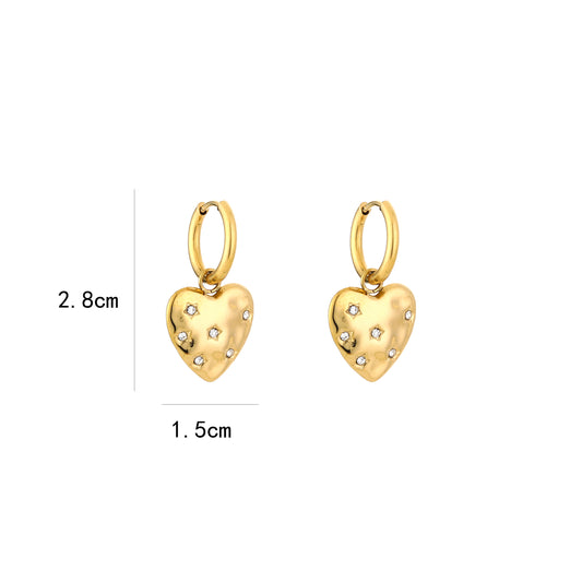 Gouden Hartjes Oorringen met Strass – Sunset Fashion