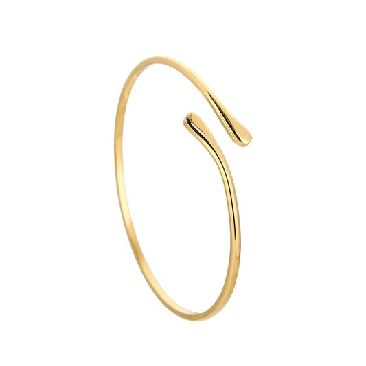 Minimal Open Bangle – Sunset Fashion (Gold)