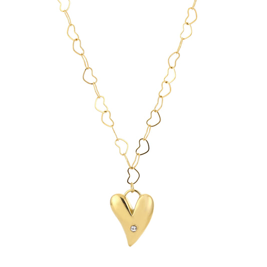 Hartjes Ketting met Groot Hart – Gold – Sunset Fashion