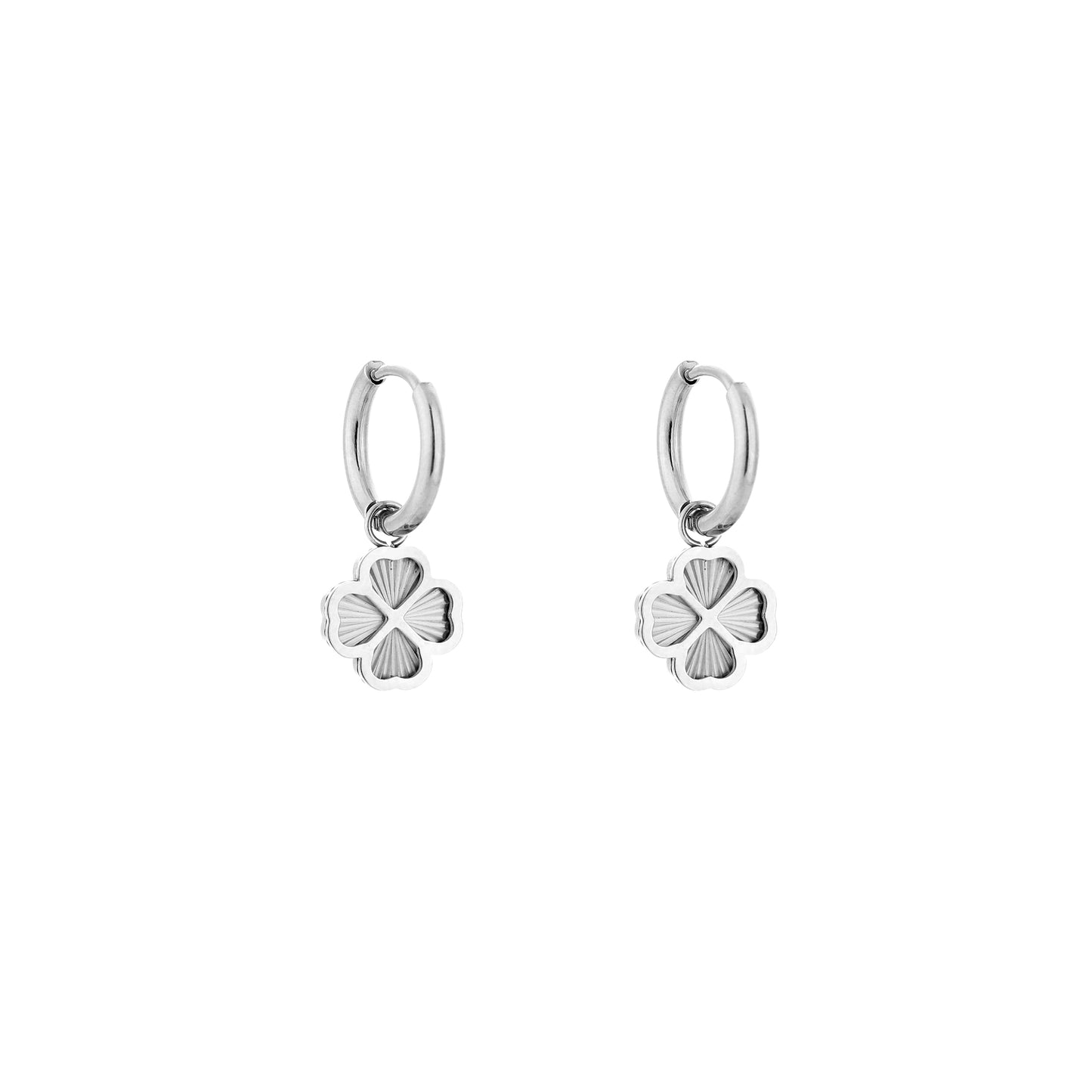 clover charm hoops