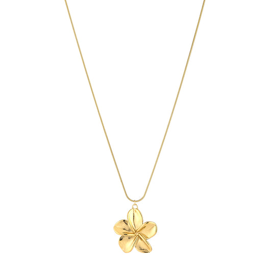 Floral Long Pendant Necklace – Sunset Fashion (Gold)