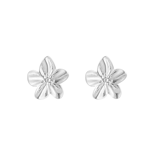Floral Shine Stud Earrings – Sunset Fashion (Gold & Silver)