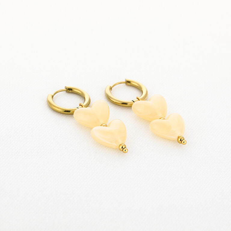 Triple Heart Hoop Earrings