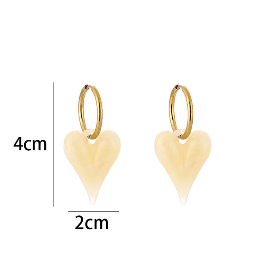 Beige Heart Hoop Earrings – Sunset Fashion