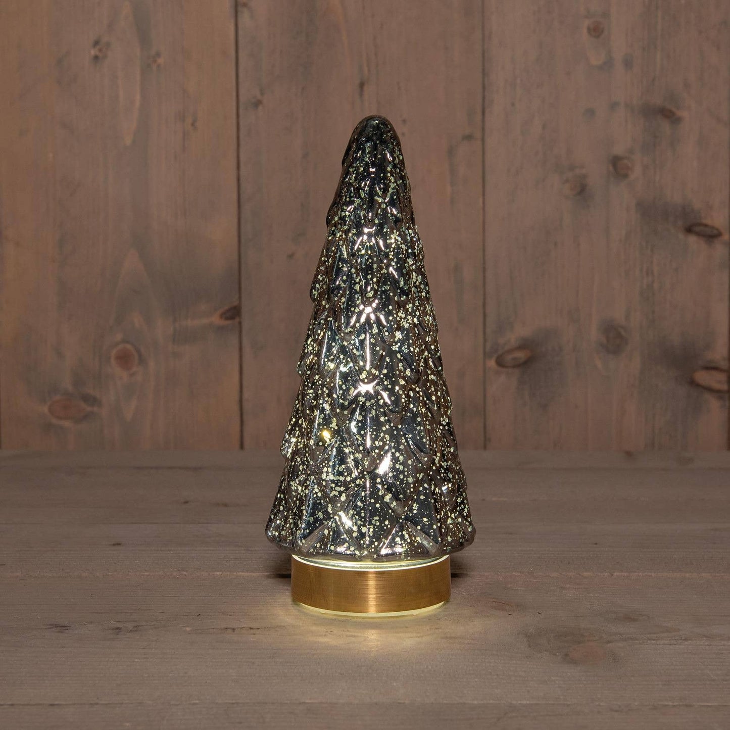 DRYdecorations – Glazen Kerstboom met LED Verlichting (H 24,5 cm)