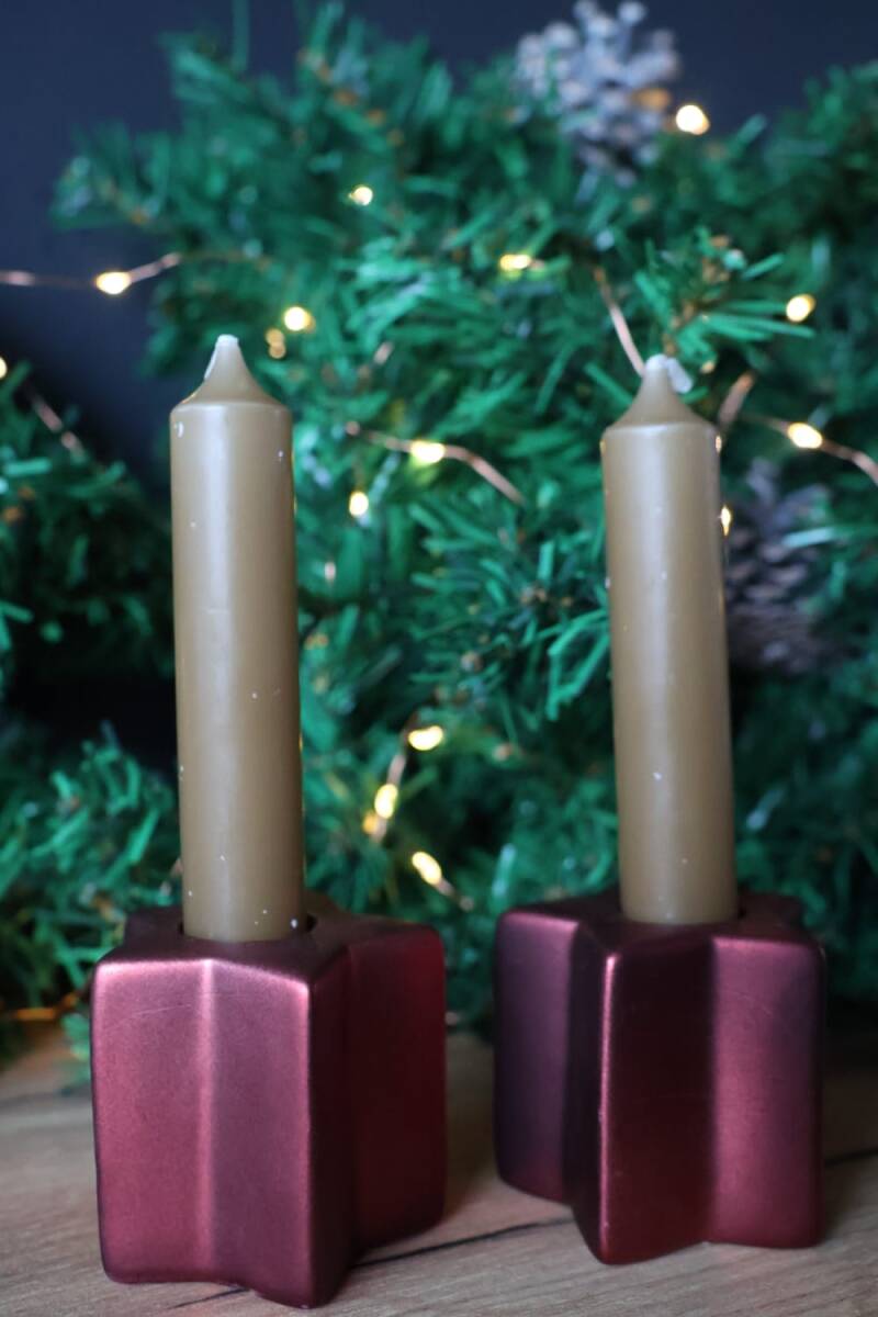 EGLO CATACOL Ster Kandelaar Rood – Keramiek (Feestelijk & Modern)