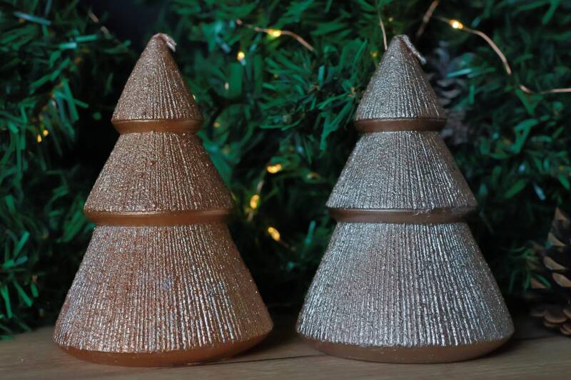 Kerstboom Kaars – Eglo | Goud & Brons (Feestelijke Kerstdecoratie)