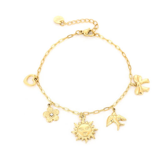 Zonneschijn Charm Armband – Gold – Stainless Steel – Sunset Fashion