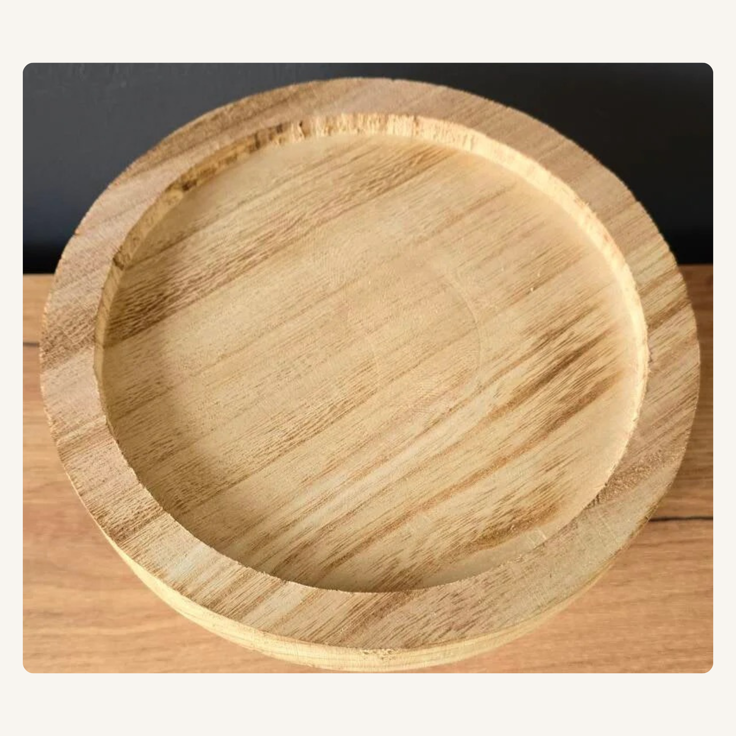 Houten Mini Tafeltje – Natuurlijk Decoratief Plateau 20 cm (Rustiek & Stijlvol)