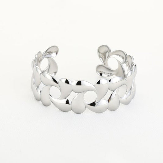 Goud/Zilver Gevlochten Open Bangle – Luxe Stainless Steel Armband van Sunset Fashion