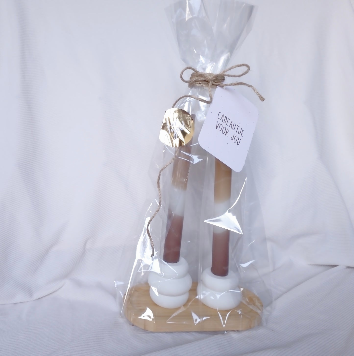 Giftset LED Kaarsen met Witte 3D Kandelaars