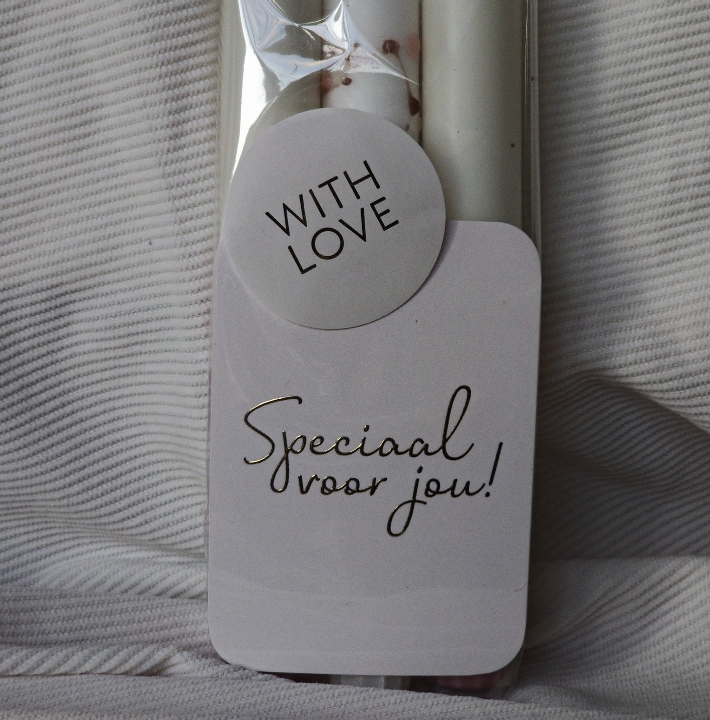 Giftset Dinerkaarsen met Kaartje