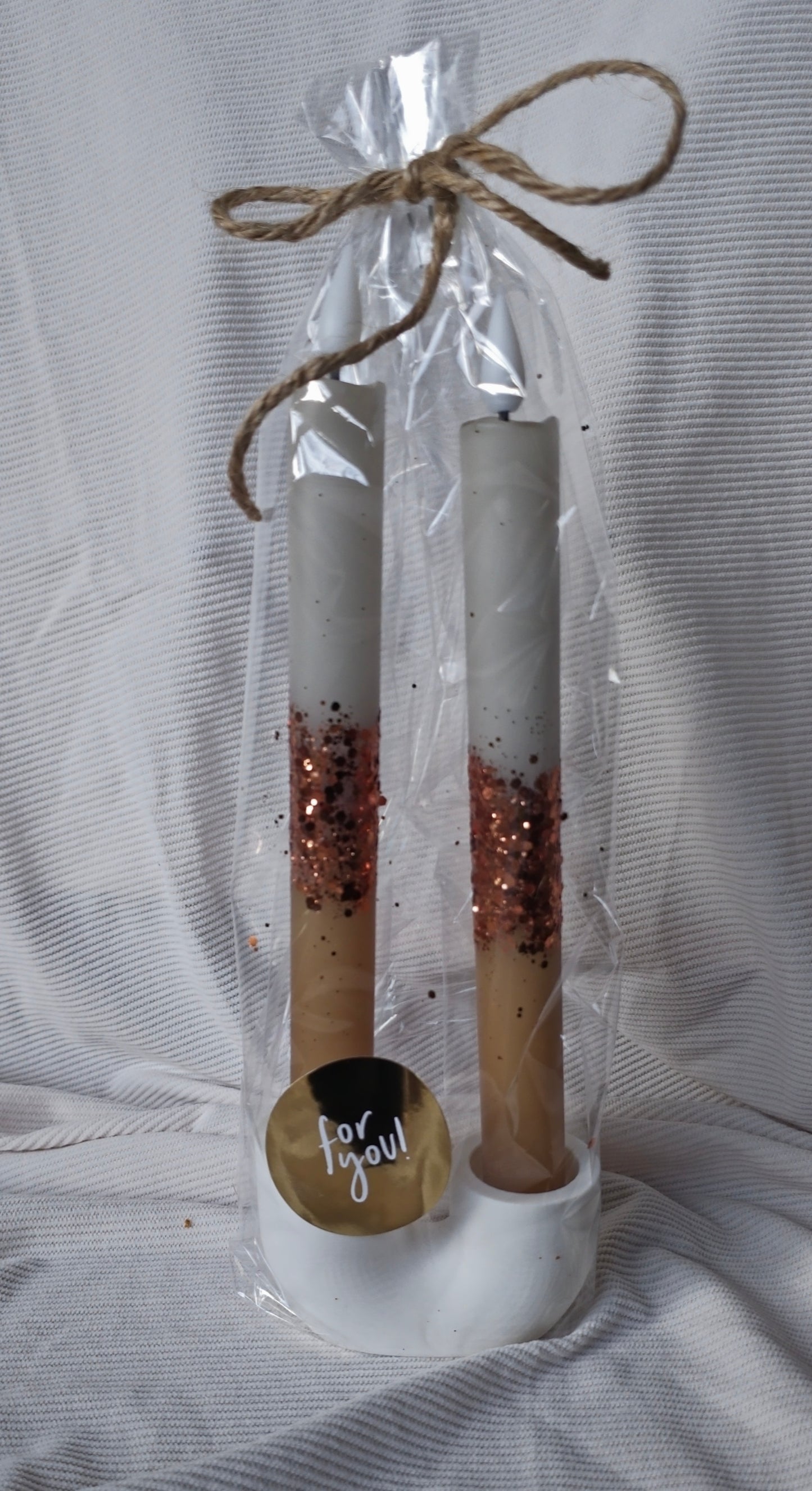 Giftset LED Dinerkaarsen met 3D Standaard
