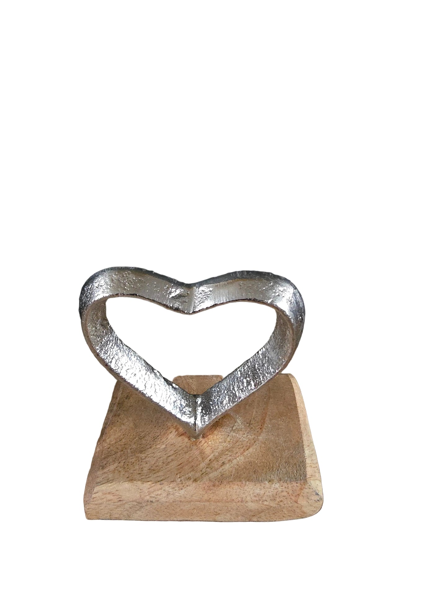 Metalen Hart op Houten Voet
