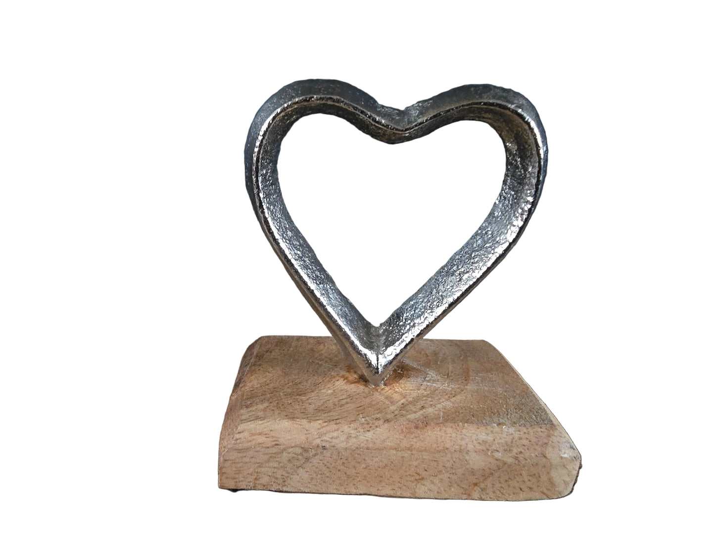 Metalen Hart op Houten Voet