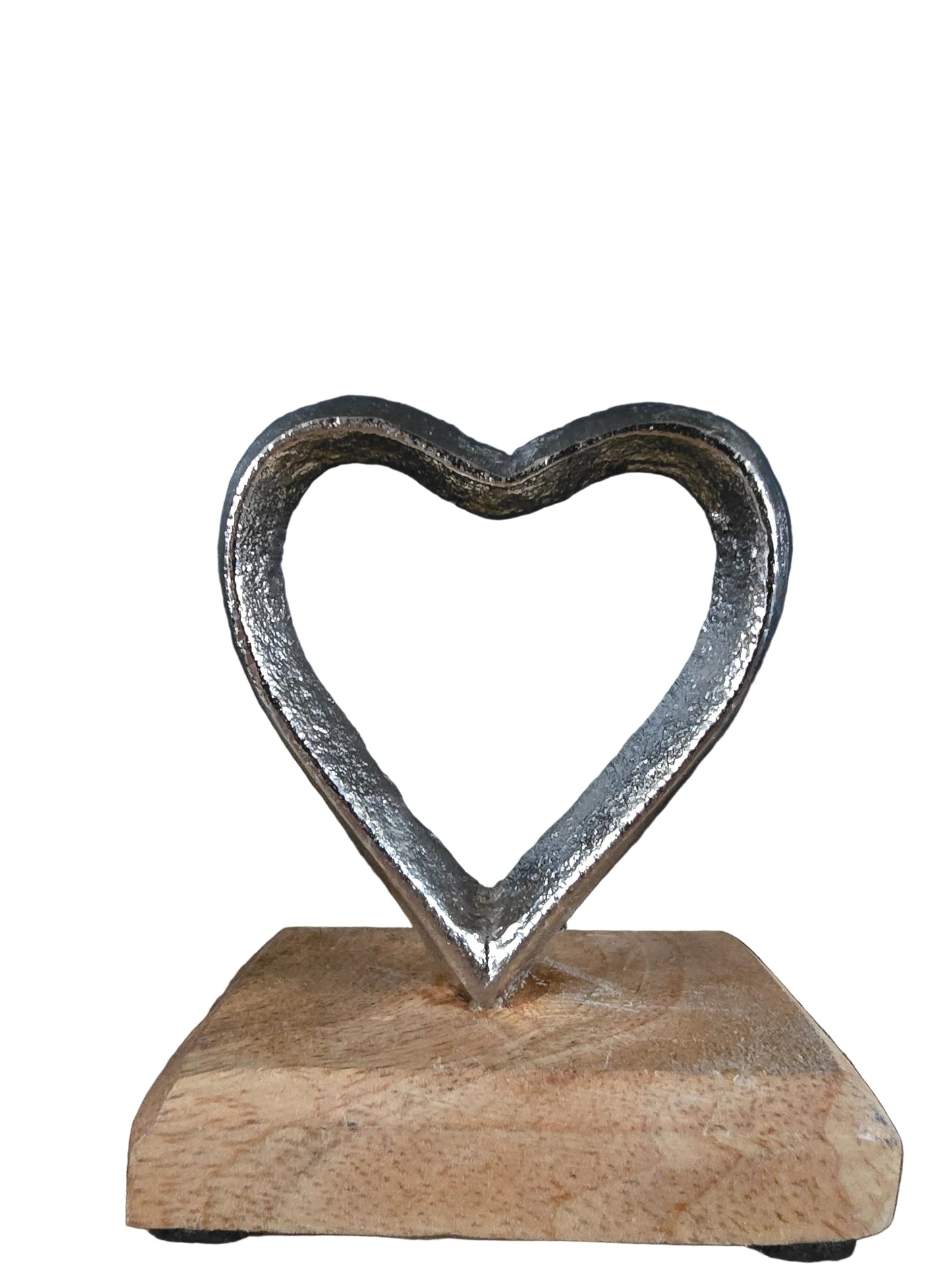 Metalen Hart op Houten Voet