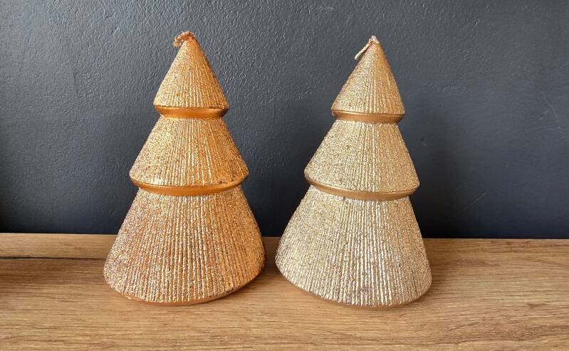 Kerstboom Kaars – Eglo | Goud & Brons (Feestelijke Kerstdecoratie)