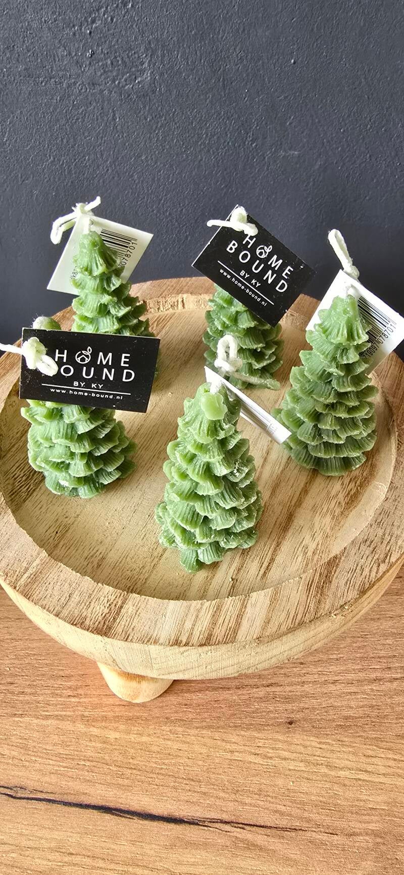 Groene Kerstboom Kaars – Kolony Kerstdecoratie 12,8 cm (Per Stuk)