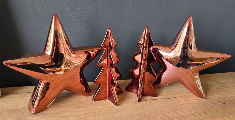 EGLO CATACOL Kerstset Rood – Ster + sterkandelaar (Luxe Glossy Decoratieset)