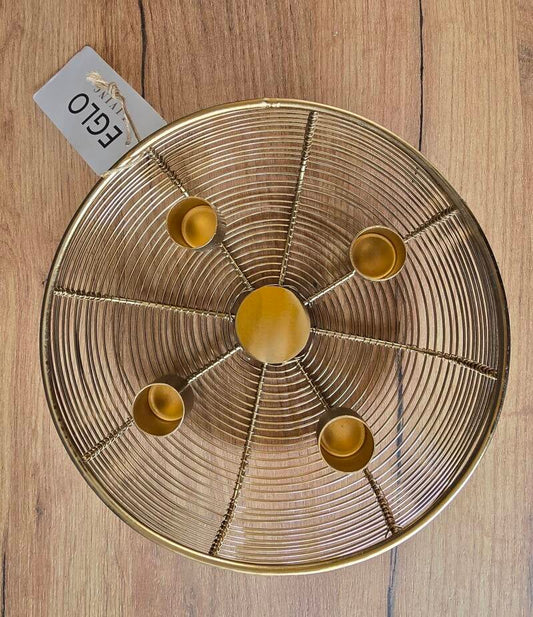 Kandelaar Hagony Goud – Luxe Metalen Kaarsenhouder (Elegant & Tijdloos)