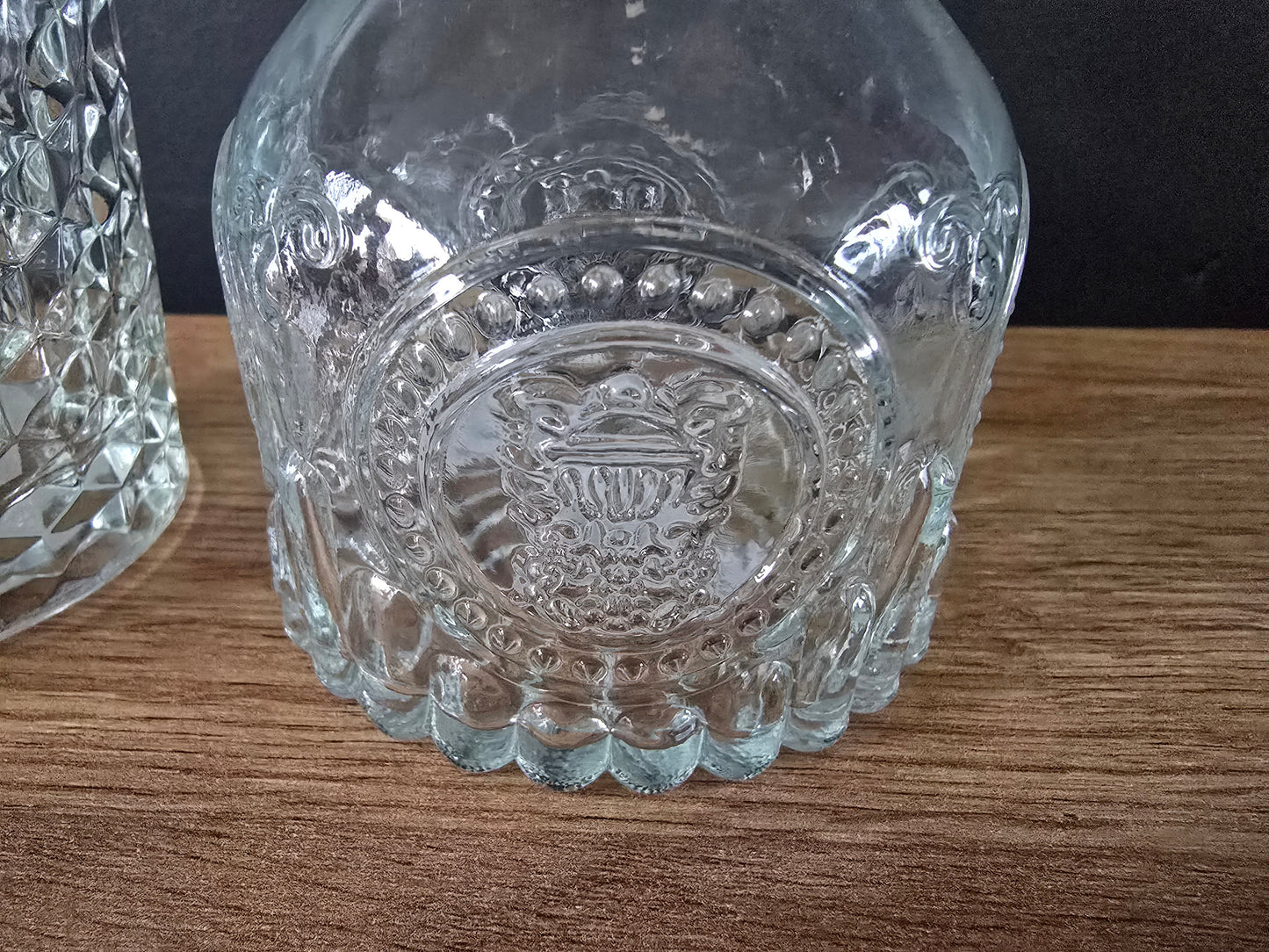 Glazen vaas kandelaar set met metalen dop (koper)