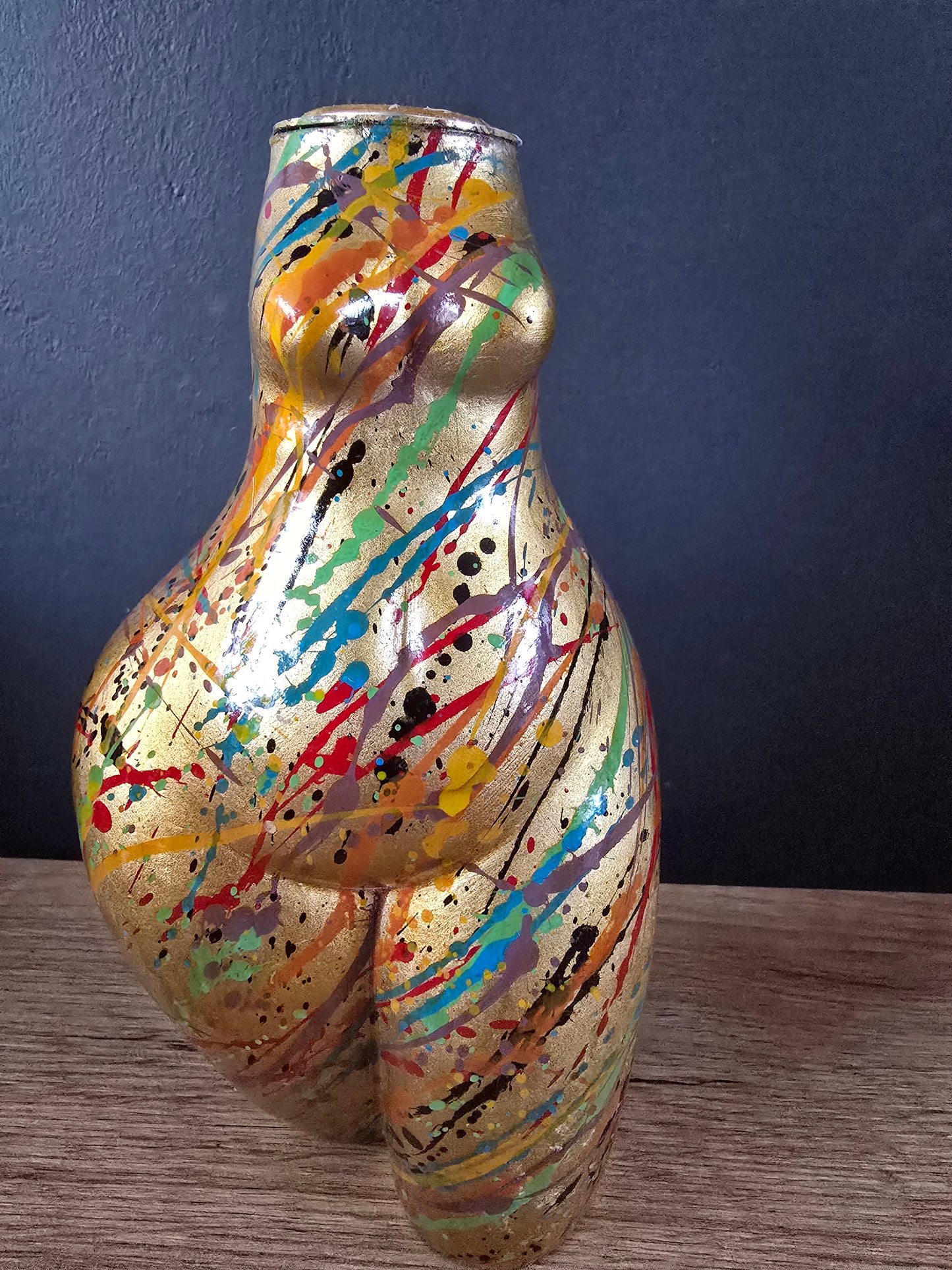 Hars dame kandelaar goud splash
