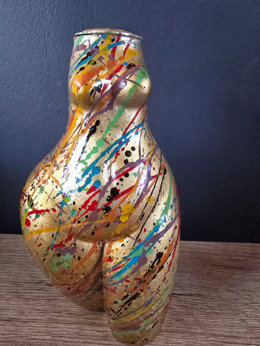Hars dame kandelaar goud splash