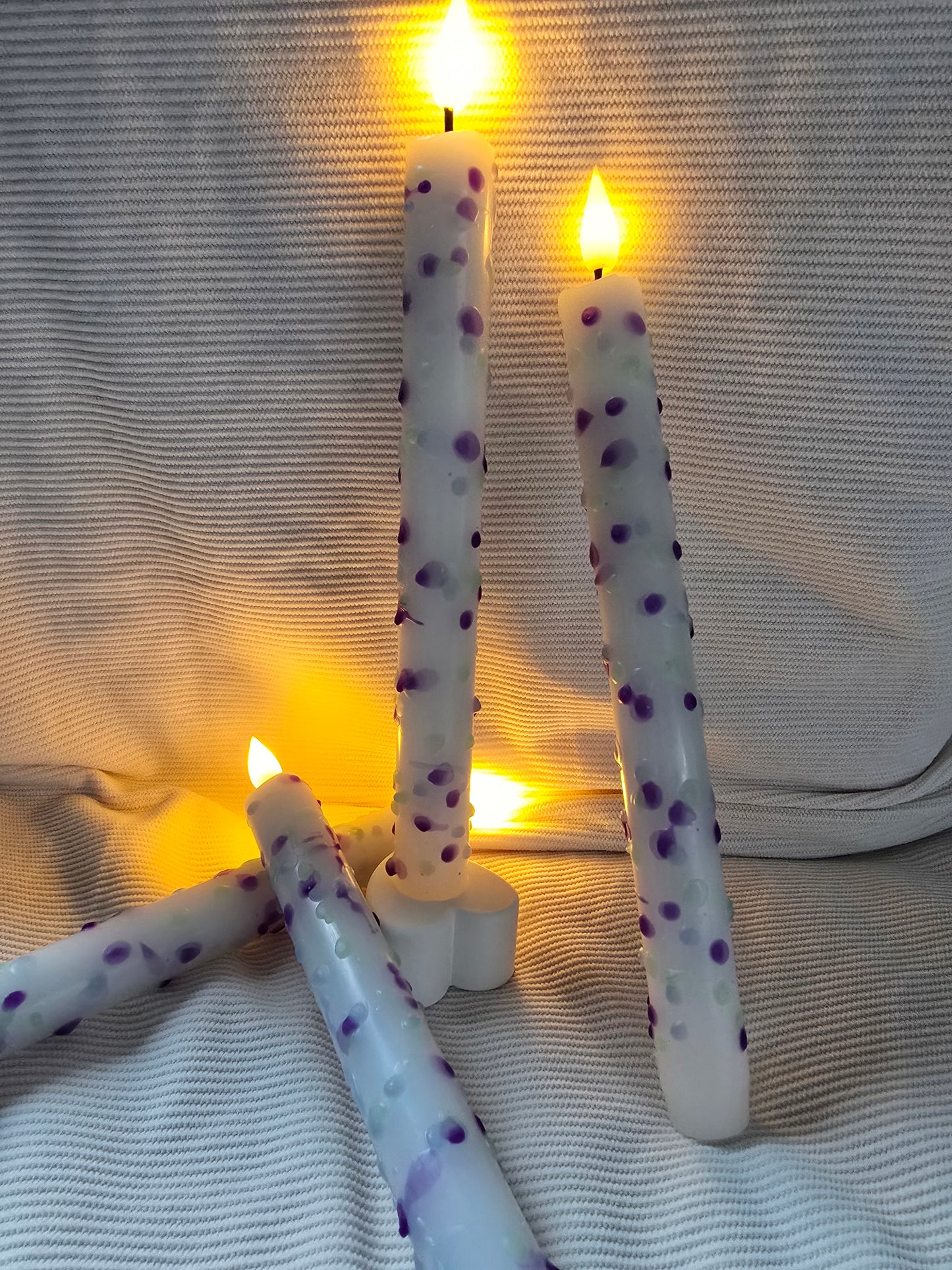 LED dinerkaars confetti paars mint blauw