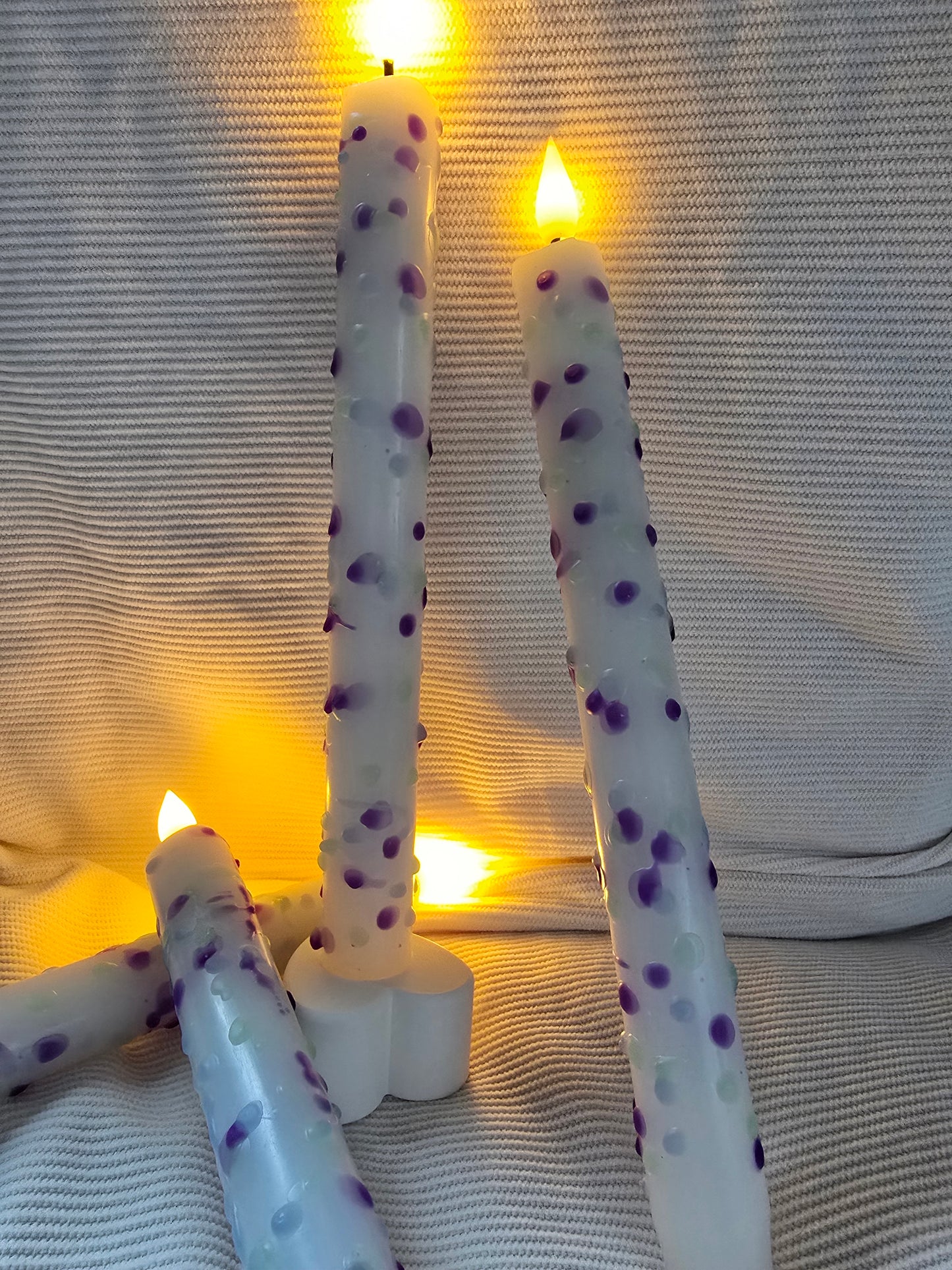 LED dinerkaars confetti paars mint blauw