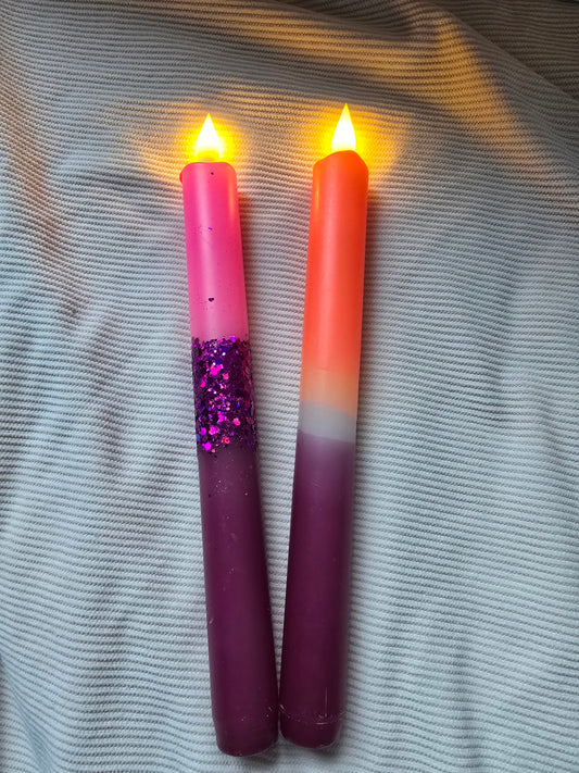 LED dinerkaars paars-roze glitter