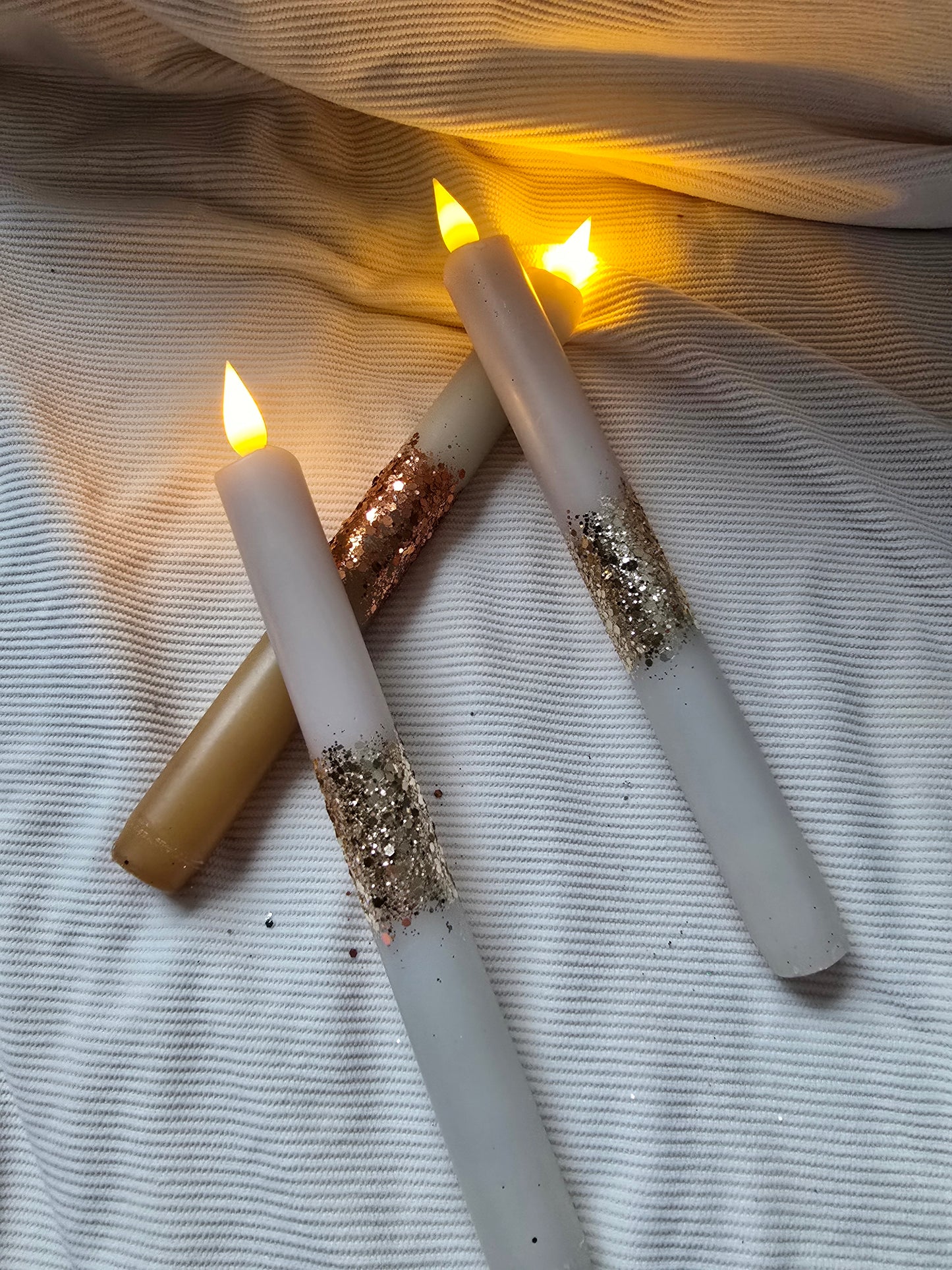 LED dinerkaars – Crème glitter crème