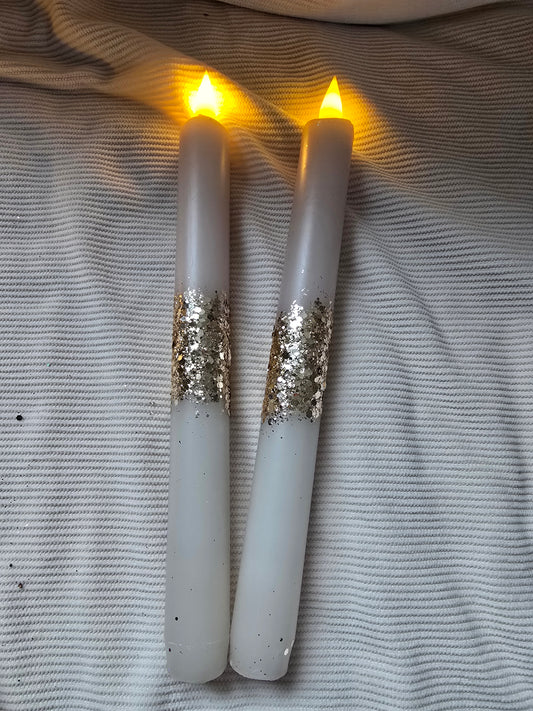 LED dinerkaars – Crème glitter crème
