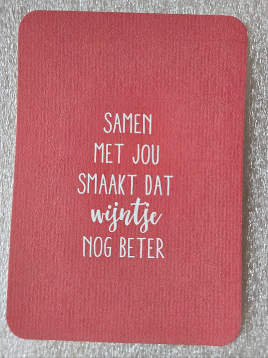 Kaart – Samen met jou smaakt dat wijntje nog beter