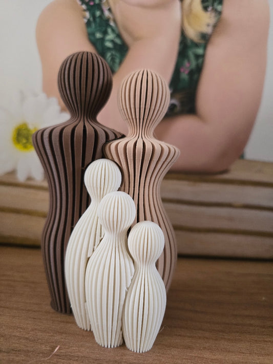 Gezinnetje – Donker bruin - latte bruin - ivoor wit