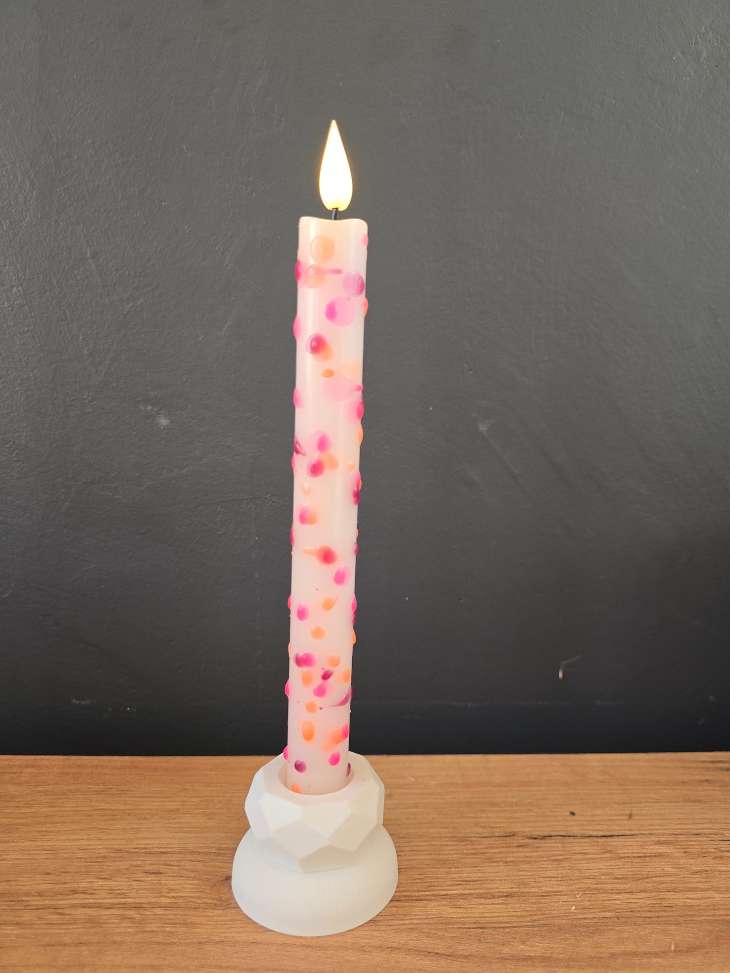 LED dinerkaars Confetti – roze & oranje