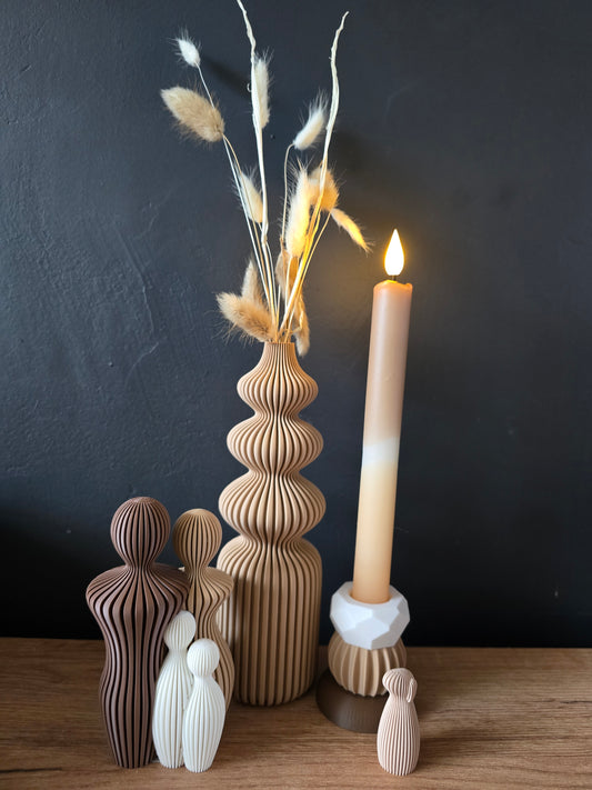 Nordic vaas rib – Latte bruin (sets)