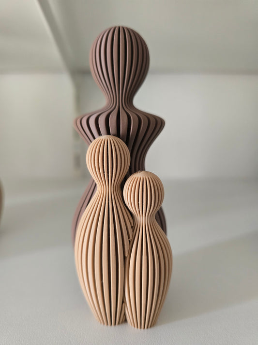 Gezinnetje mama met kinderen - Donkerbruin - Latte bruin