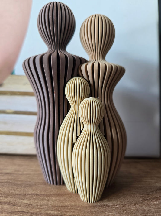 Gezinnetje – Donker bruin, Latte bruin, Woestijn bruin