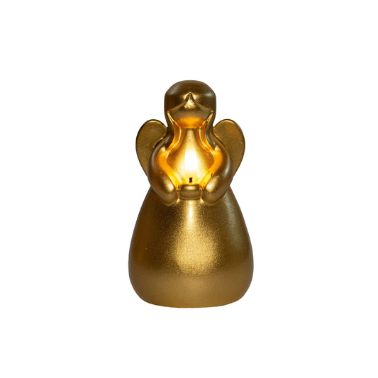 DRYdecorations – Kaarsvet Engel met LED 3D Vlam (Goud/Brons)