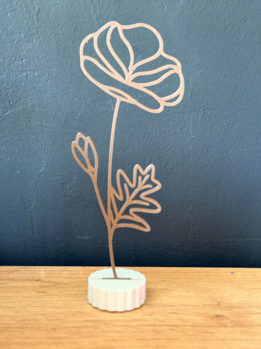 Geboortebloem met Standaard – Neutrale Kleuren