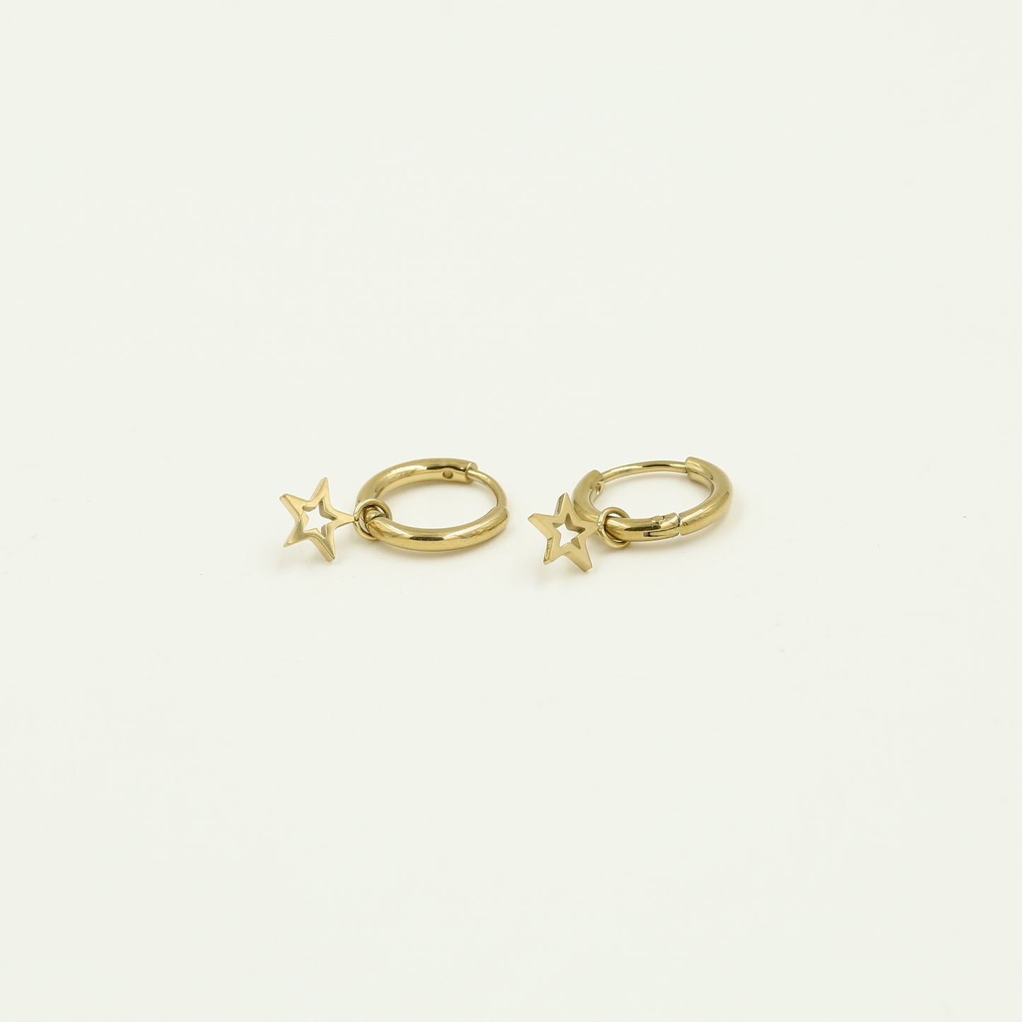 star hoop earrings gold