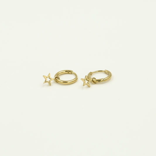 star hoop earrings gold
